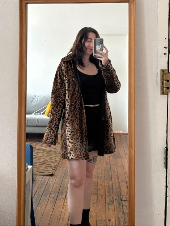 Reversible vintage cheetah print trench coat - Picture 4 of 4